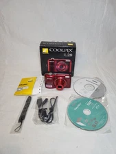 Nikon Coolpix L28 Red 20MP Digital Camera w Box READ DESCRIPTION Distorted Photo