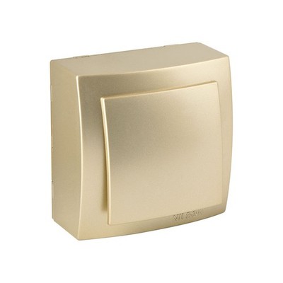 Aufputz Schalter Gold Metall Optik Lichtschalter Leuchte IP20 Themis