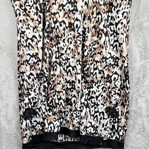 Soma Nachthemd Damen XS Leopardenmuster schwarz Spitze ärmellos Pyjama Negligee - Bild 5 von 8