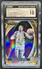 2023-24 Spectra Jalen Williams Titan International Red and Yellow #/49 CGC 10