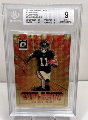 2018 Panini Donruss Optic Julio Jones Explosive Gold Vinyl 1/1 BGS 9