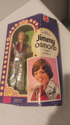 Vintage Mattel 9" JIMMY OSMOND DOLL, 1978, With Microphone & Box