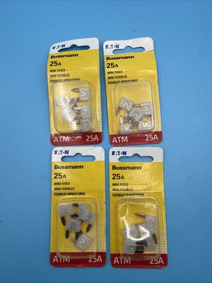 (4-5pk)- Bussmann 25-Amp 32-Volt ATM Blade Mini Automotive Fuse BP/ATM-25-RP