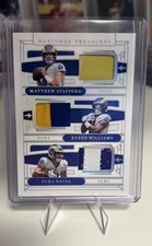 2025 Panini National Treasures - Nfl Gear Trio Materials Matthew Stafford, Puka