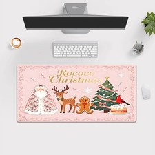 40 90cm1pc Rococo XXL Large Desk Mouse Pad - Pink Rococo Christmas Theme with