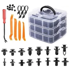 650Pack Car Retainer Auto Fasteners Push Trim Plastic Clips Pin Rivet Bumper Kit