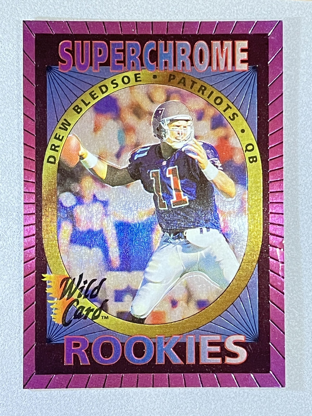 1993 Wild Card Superchrome DREW BLEDSOE #34 Patriots RC