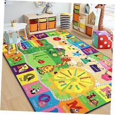 Educational 4x6 Kids Area Rug for Playroom, TPR Non Slip Kids Classroom