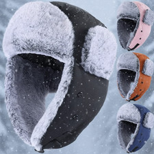 Winter Fur Ear Flap Hat Aviator Thermal Warm Snow Ski Cap Outdoor Hunting Hats