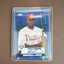 Topps 2021 Chrome Platinum Ryan Howard Autograph Blue Prism /99 Phillies PA-RHO