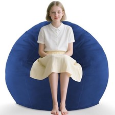 2FT Bean Bag Chair, Comfy Bean Bag Chairs with Memory Foam 2FT-28"x28"x22" Blue