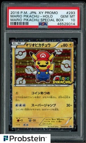 2016 Pokemon Japanese XY Promo Special Box #293 Mario Pikachu Holo PSA 10