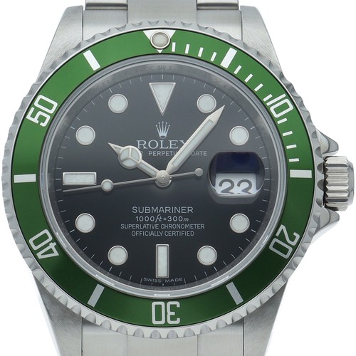 ROLEX Submariner Date Green Roulette 16610LV(V) Stainless Steel mensWatch bl...