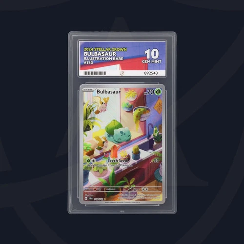Pokemon TCG Bulbasaur Stellar Crown Illustration Rare Card Ace 10 Gem Mint