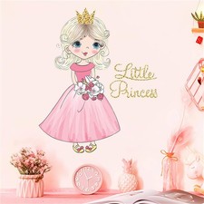 Lovely Pink Little Girl Princess Wall Stickers, sacinora Cartoon Wall Decals ...