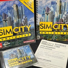 Sim City 3000 Unlimited Vintage 2000 PC Game WIN 95/98 Cd-Rom w/Strategy Guide