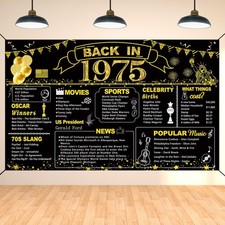 50th Birthday Decorations Back In 1975 Banner Vintage Party Supplies