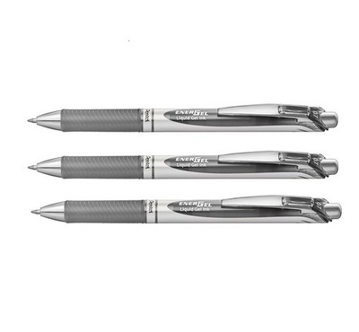 Pentel EnerGel Xm Tintenroller 0,7 mm Graue Tinte Glatte Schrift 3er Pack