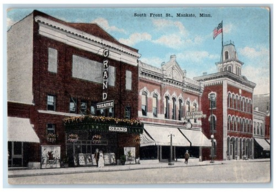 #ad #ad South Front Street Grand Theater Gas Electric Mankato Minnesota MN Postcard $14.98