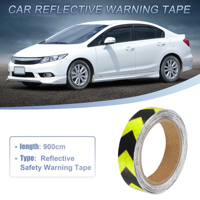Universelle 2,5cmx9m fluoreszierende gelbe schwarze Pfeil-Auto-Reflektorsticker