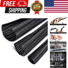 3 Pieces Cord Protector Wire Loom Black Tubing Cable Sleeve Split Sleeving fo...