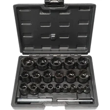 DPTOOL 22 Piece Bolt Nut Extractor Set 1/2" & 3/8" Drive Impact Lug Nut Remover