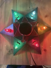 Antique Vintage 1930s 18” Metal Star Light Up Bulbs Christmas Tree Base Noma