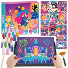 2 in 1 Foil Fun  Sand Art Kits for Kids, Princesses Crafts, No Mess DIY Crea...