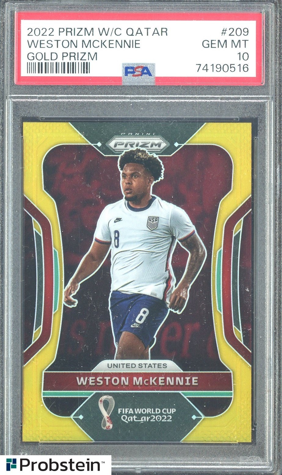 2022 Panini Prizm FIFA World Cup Soccer Gold #209 Weston McKennie 10/10