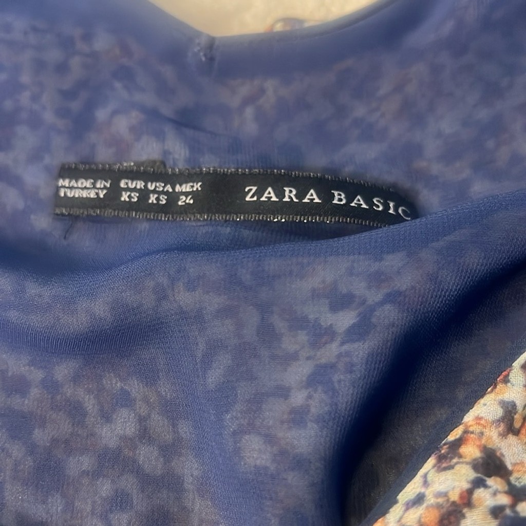 ZARA Basic Sz XS Multicolor Abstract Dot Cami Top… - image 12