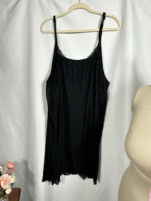 Catherine s Women 3X Black Feminine Lace Romantic Goth Long Tank Alt Grunge