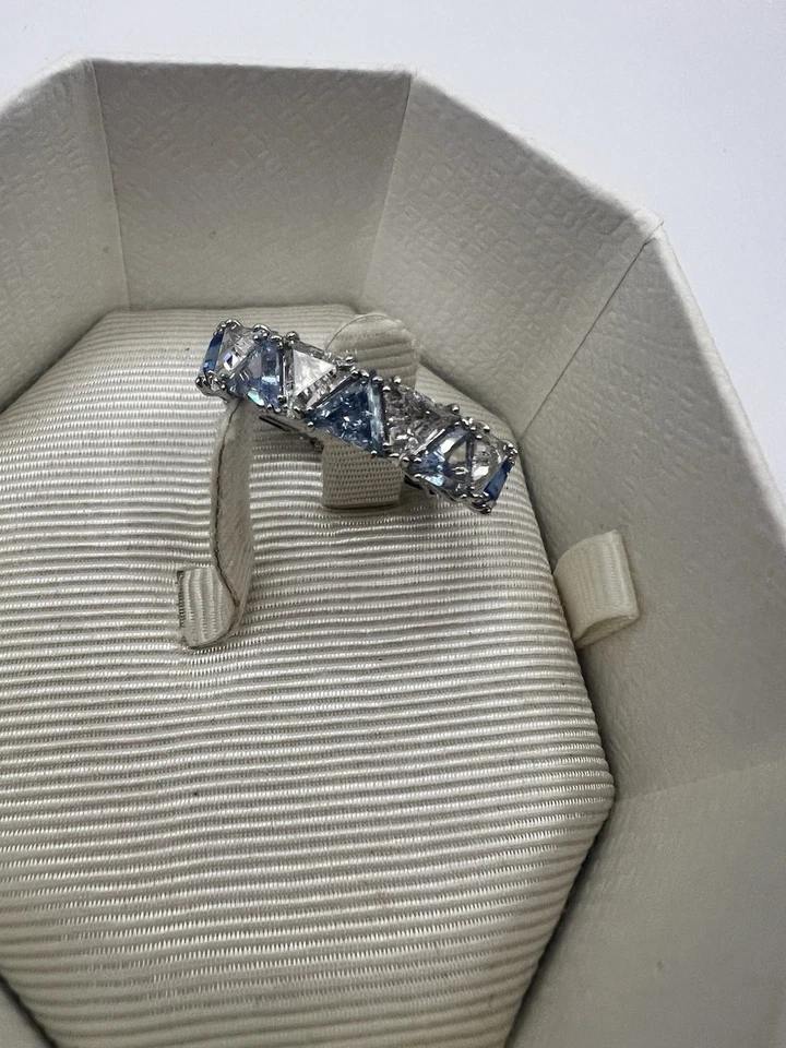 Anillo de eternidad Swarovski Matrix cristales azules ombre talla 9 Foto 4 de 4