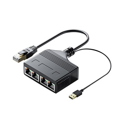 1000Mbps Ethernet Splitter Hub RJ45 Cable LAN Network Internet 1 IN 4 Out