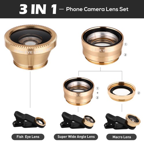 Fisheye Macro Wide Angle Lens Cell Phone External for Mobile Phones - 第 4/11 張圖片