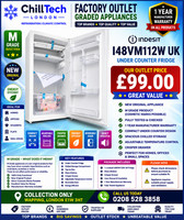 Indesit I48VM112W Refrigerator Under Counter Fridge Factory Outlet Stock