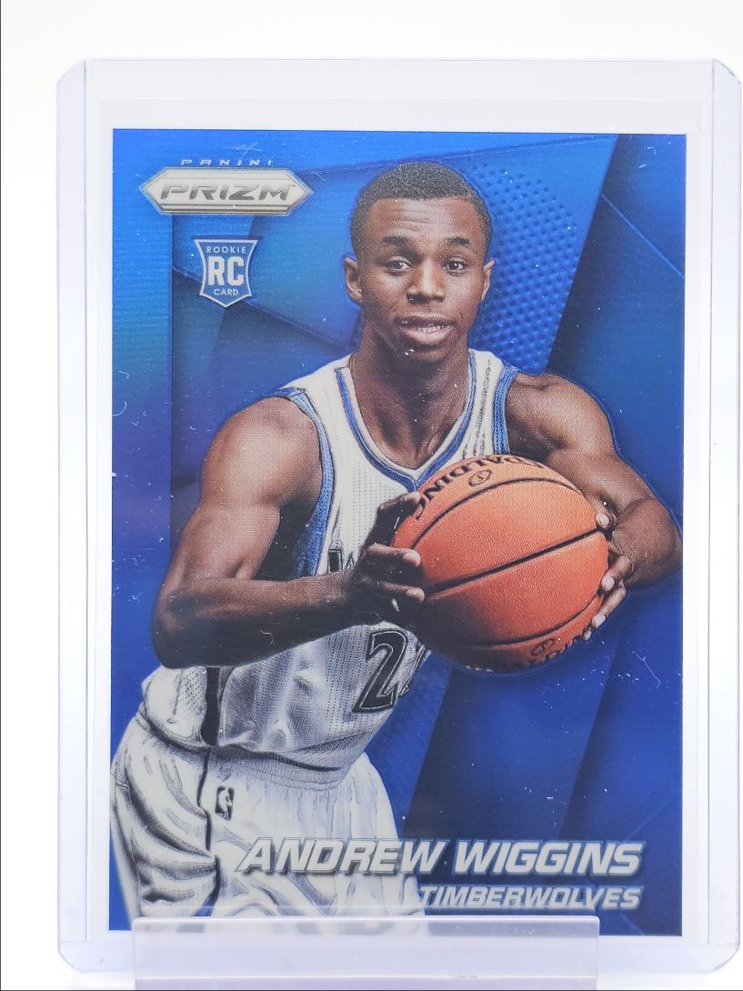 ANDREW WIGGINS 2014-15 PANINI PRIZM ROOKIE BLUE TIMBERWOLVES RC /99 Q6033
