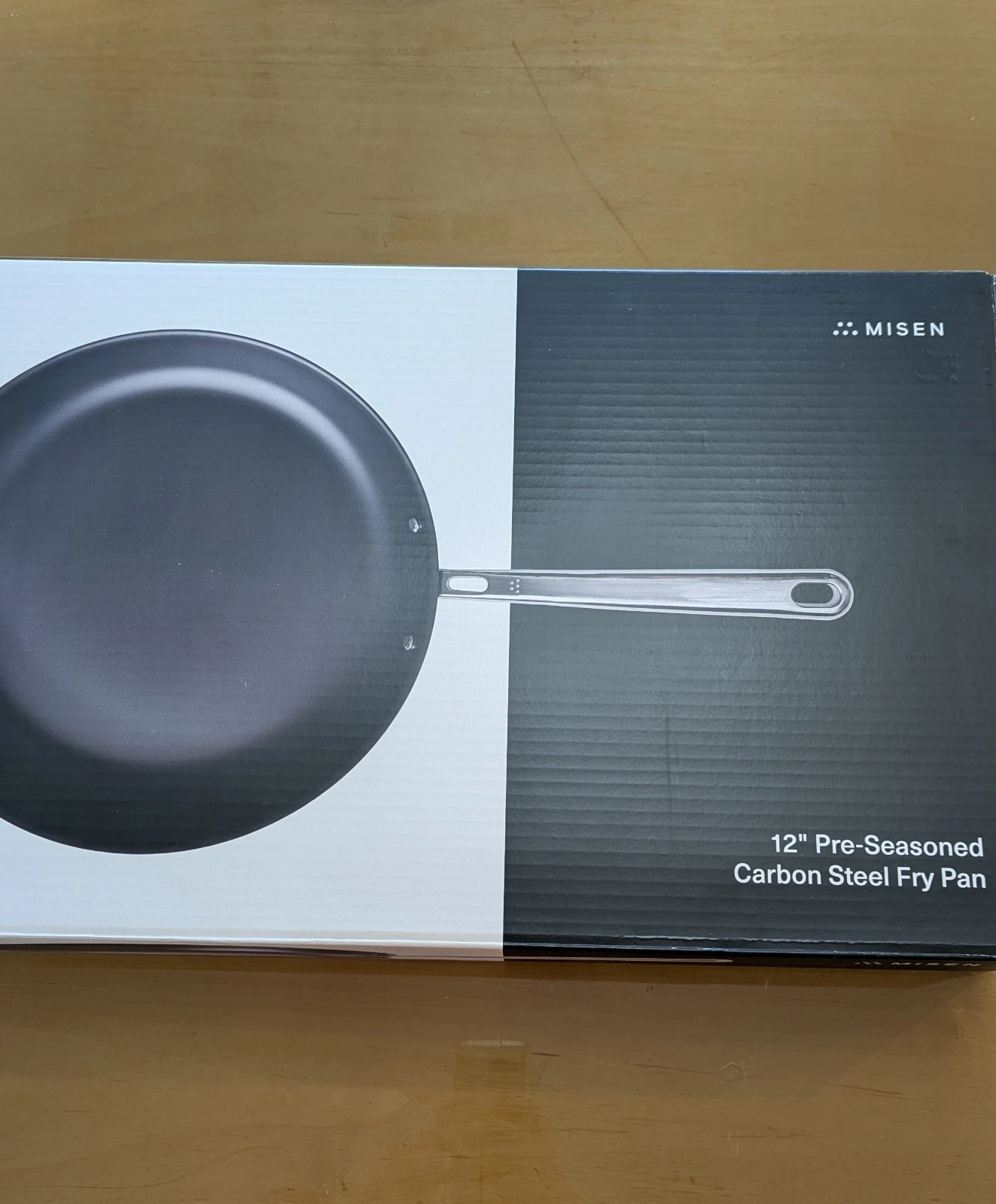Misen 12 Inch Pre-Seasoned Carbon Steel Fry Pan Oven Safe Updated Handle