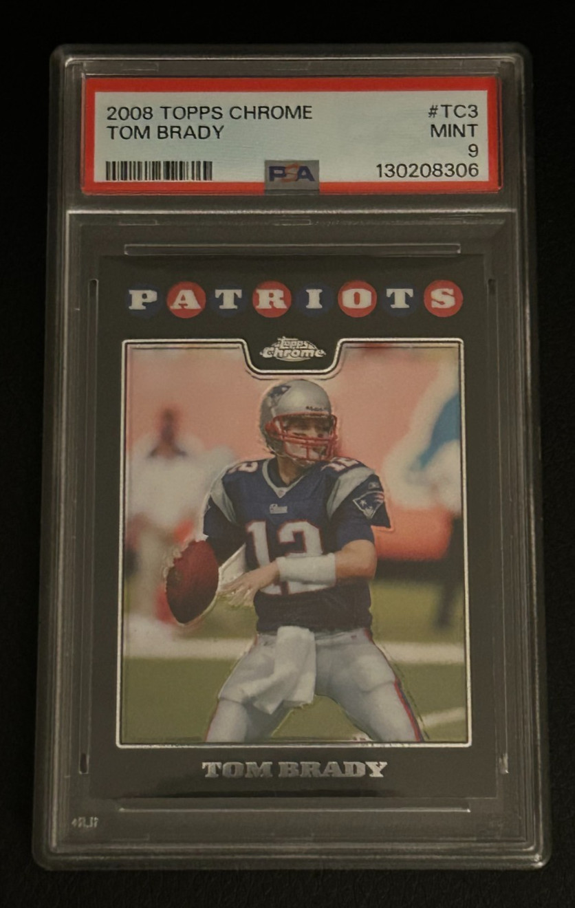2008 Topps Chrome Football #TC3 Tom Brady PSA 9 Mint