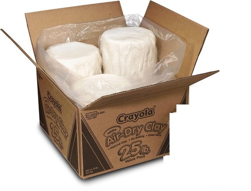 Crayola Air Dry Clay for Kids - White, 18.75 lbs (Only 3 Packs in carton)