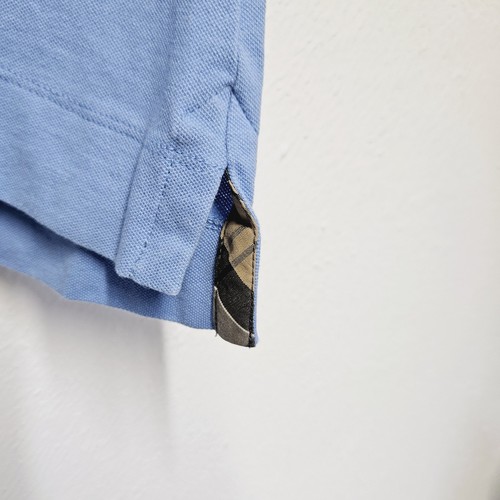 Barbour Women's Size 14 Light Blue, Beige Check Print Collar Cotton Polo Shirt - Picture 9 of 20