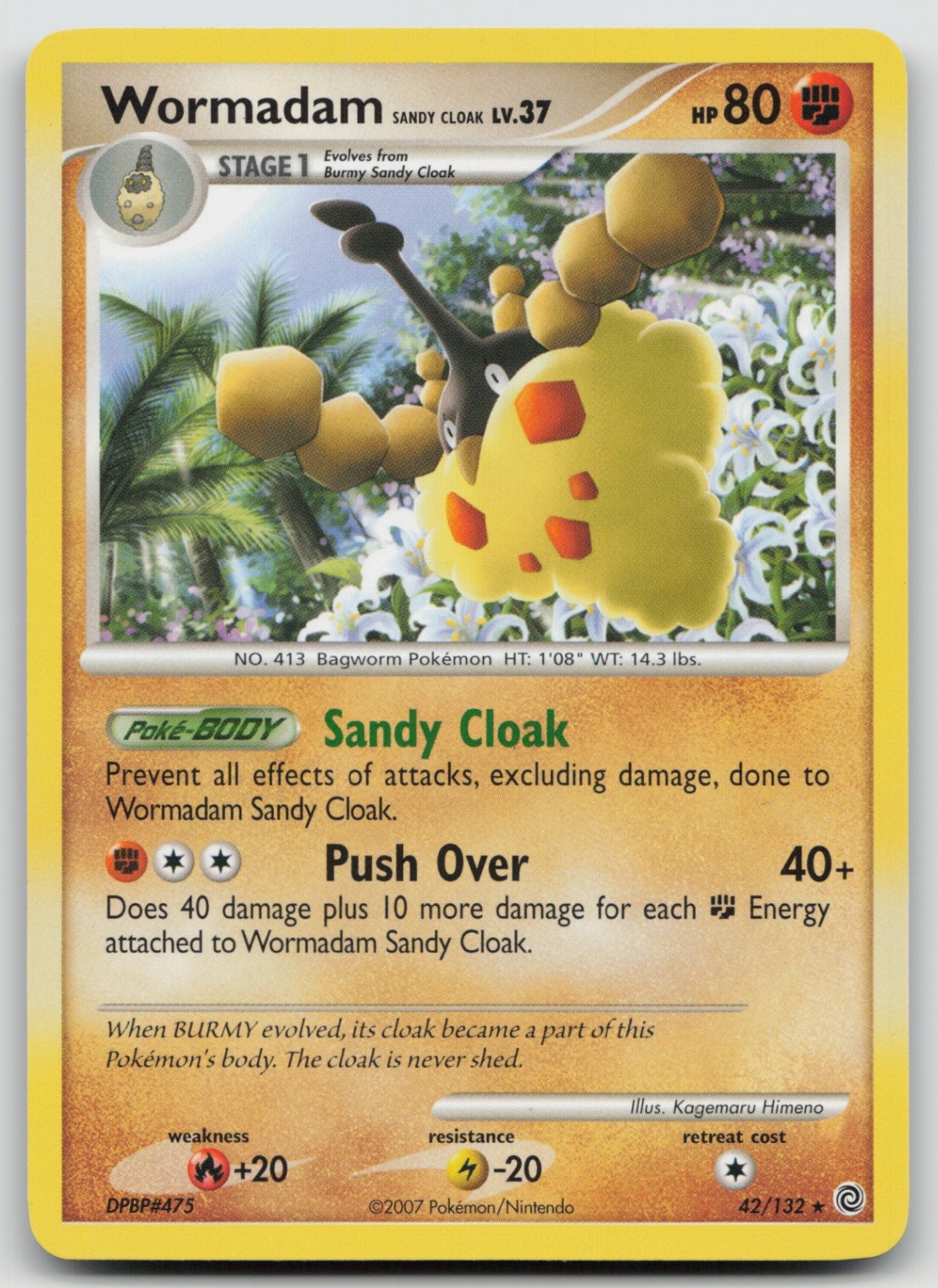 Pokemon Card Wormadam Sandy Cloak Rare Secret Wonders 42/132
