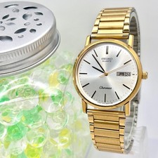 Orologio da polso SEIKO Chronos 7433 800A oro acciaio inox uomo orologio autentico