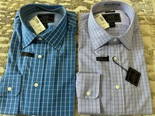 Men  s Large Jos A Banks Long Sleeve Button Dress Shirts New with Tags Lot of 2