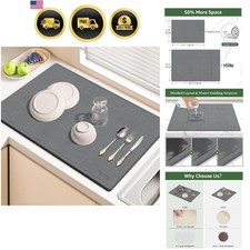 Extra Large Stone Drying Mat for Kitchen Counter, 23.7" x 15.4" Kitchen Stone...