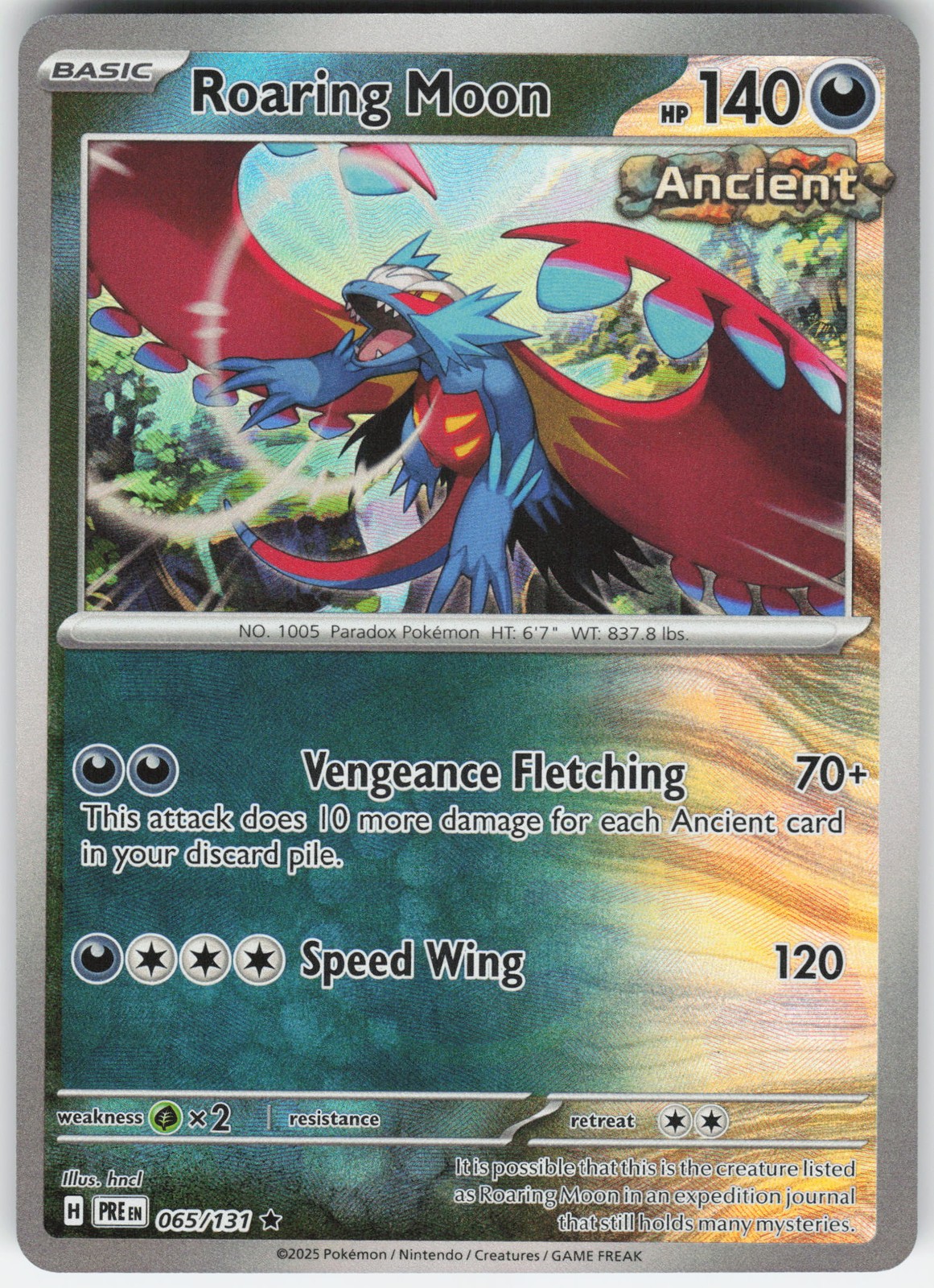 Roaring Moon (Poke Ball Pattern) Rare SV: Prismatic Evolutions 065/131 LP-NM