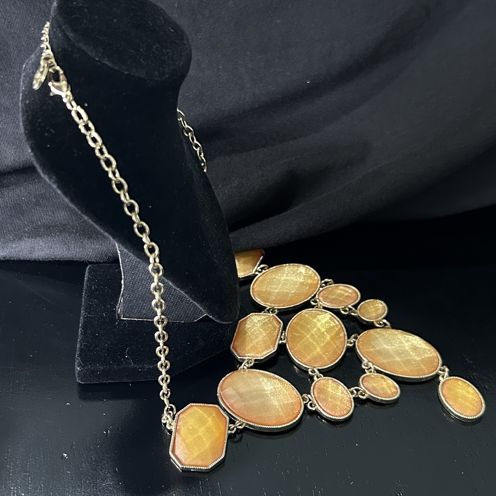 Vintage Statement Necklace Large Rhinestones 20” … - image 4