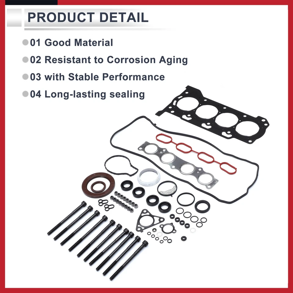 气缸盖垫圈套装适用于丰田卡罗拉 2009 - 2016 1 套 — 第 4/4 张图片