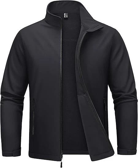 Men's Fleece-Lined Softshell Waterproof Jacket, Tactical Hiking Windbreaker