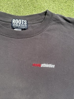1990 s Roots Athletics Vintage 90 s Hip Hop Rap Promo Faded Black T-Shirt XL