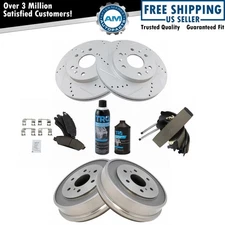 Front & Rear Ceramic Pads Rotors Drums & Shoes Kit for GM Truck New